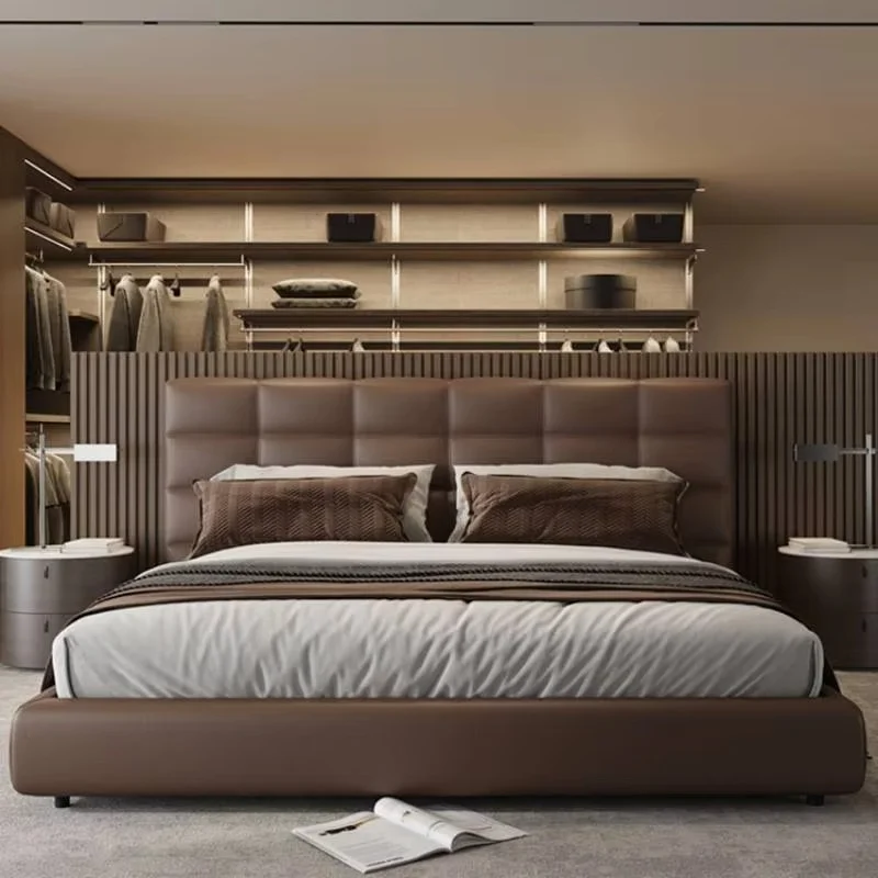 Elegant Modern Platform Bed Frame Double Headboard Under Storage Bed Frame Queen Size Twin Cama Moderno Lujo Home Furniture