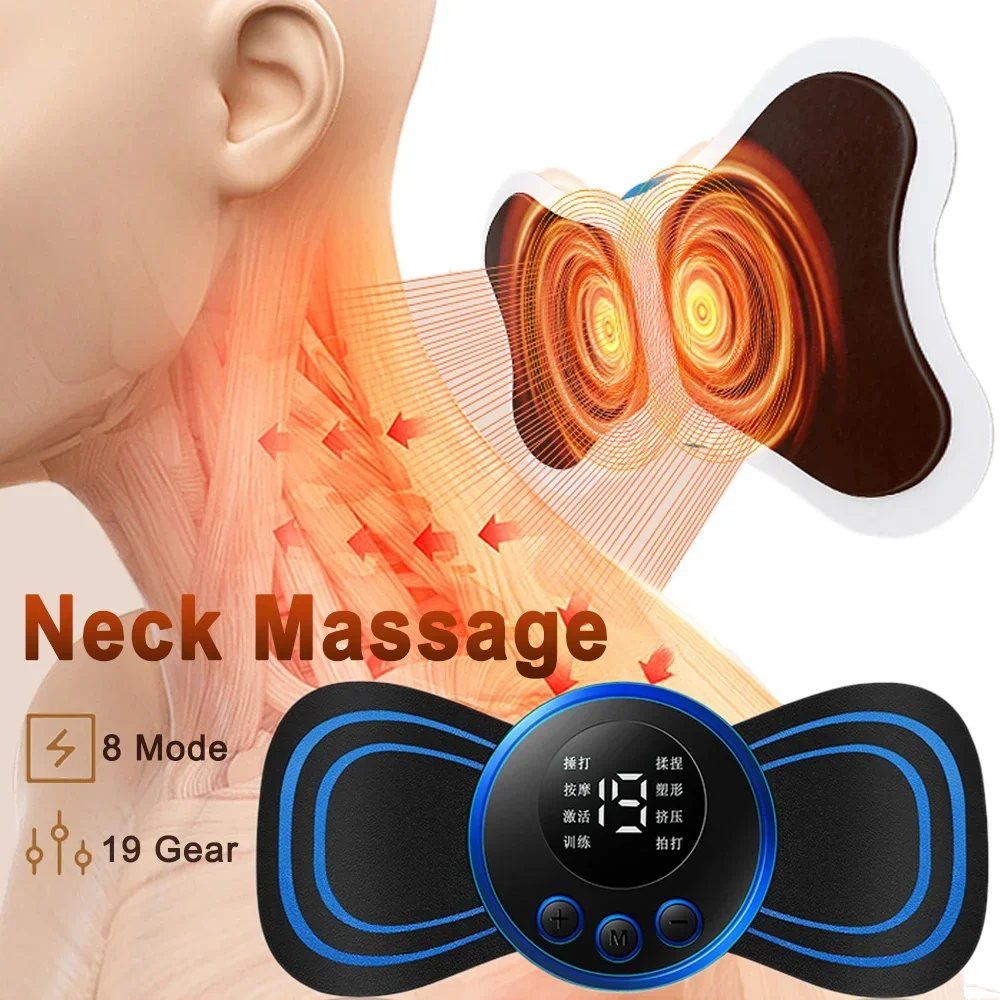 EMS Mini Neck Massager Electronic Pulse Patch for Neck Massage Shoulder Neck Massager Foot Pad Sticker