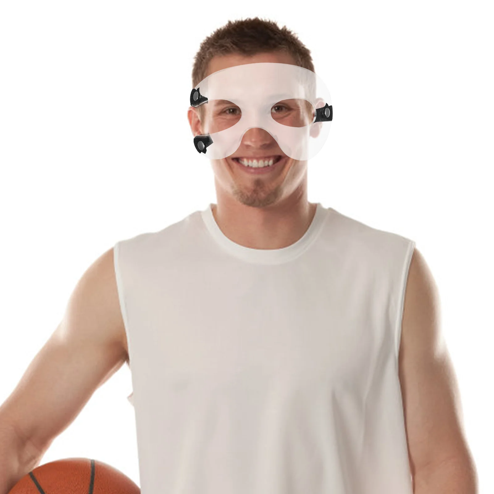 Face Protection Nose Mask Basketball Football Soccer Adjustable Protector for Sports Plastic