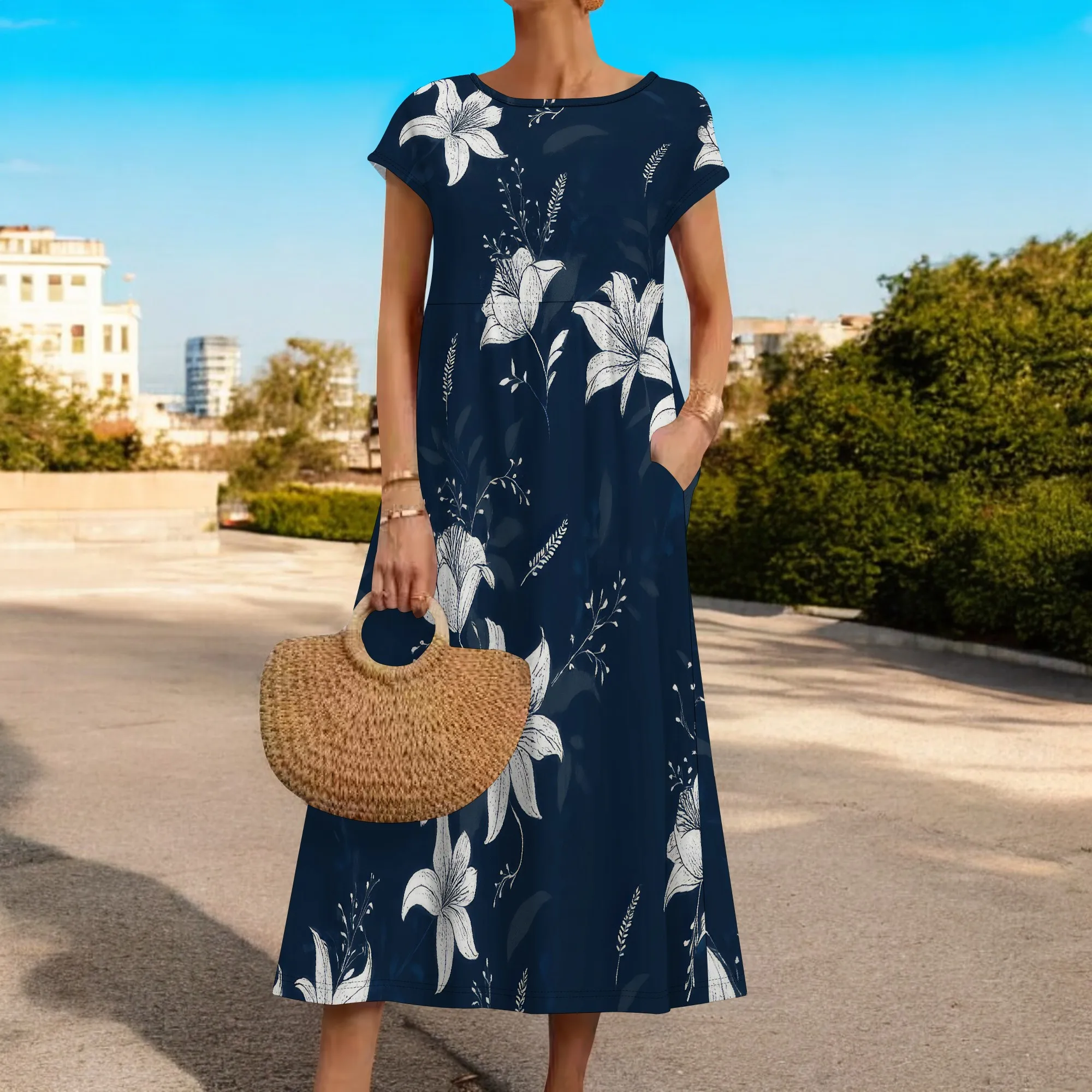 

Womens Plus Size Casual Dresses Summer Tshirt Dress Swing Short Sleeve Vacation Beach Coverup