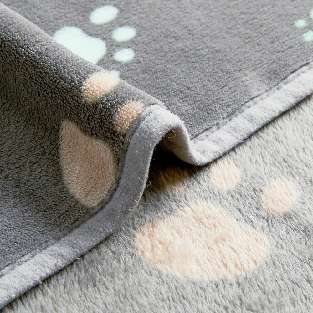 Cobertor de flanela felpuda super macio e premium para cães de estimação, cobertor fofo lavável com design de estampa fofa para cachorrinhos de gato e gatinho