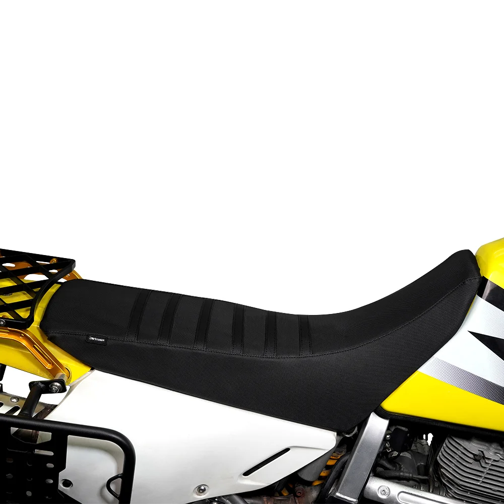 For SUZUKI DR650 1996-2025 Motorcycle Non-Slip Seat Cover Waterproof PVC Leather Striped Grip Gripper Seat Saddle Cushion Cover