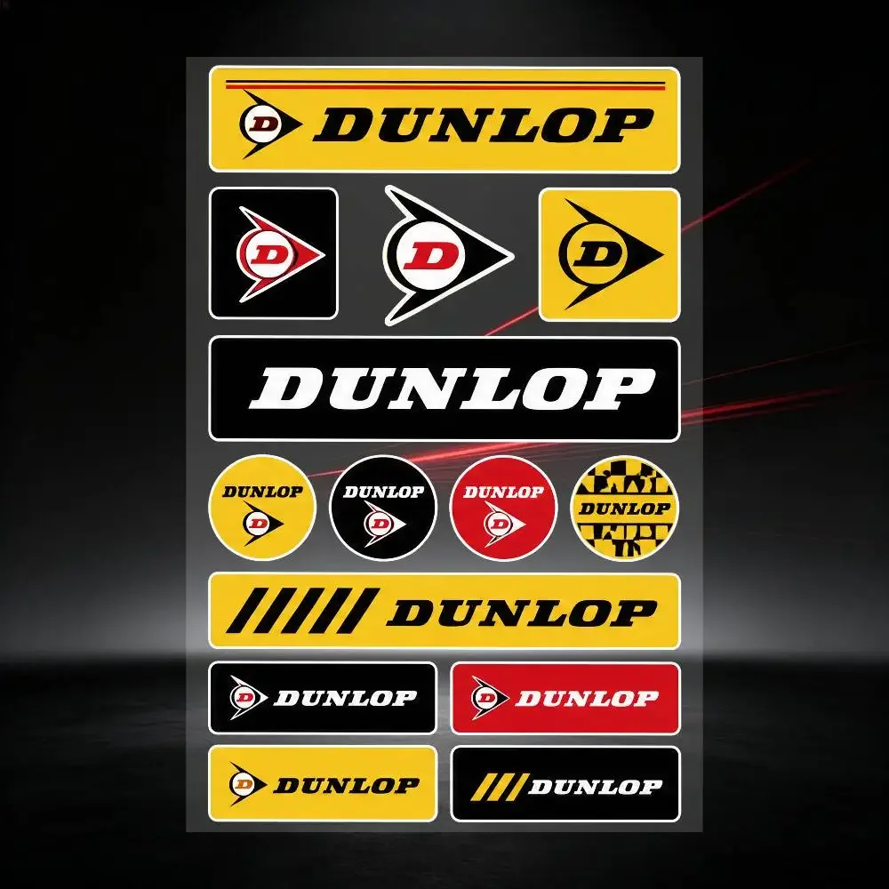Dunlop High Visibility Reflective Waterproof Decal Scratch Hide Sticker Fit Car Motorcycle Helmet Refrigerator