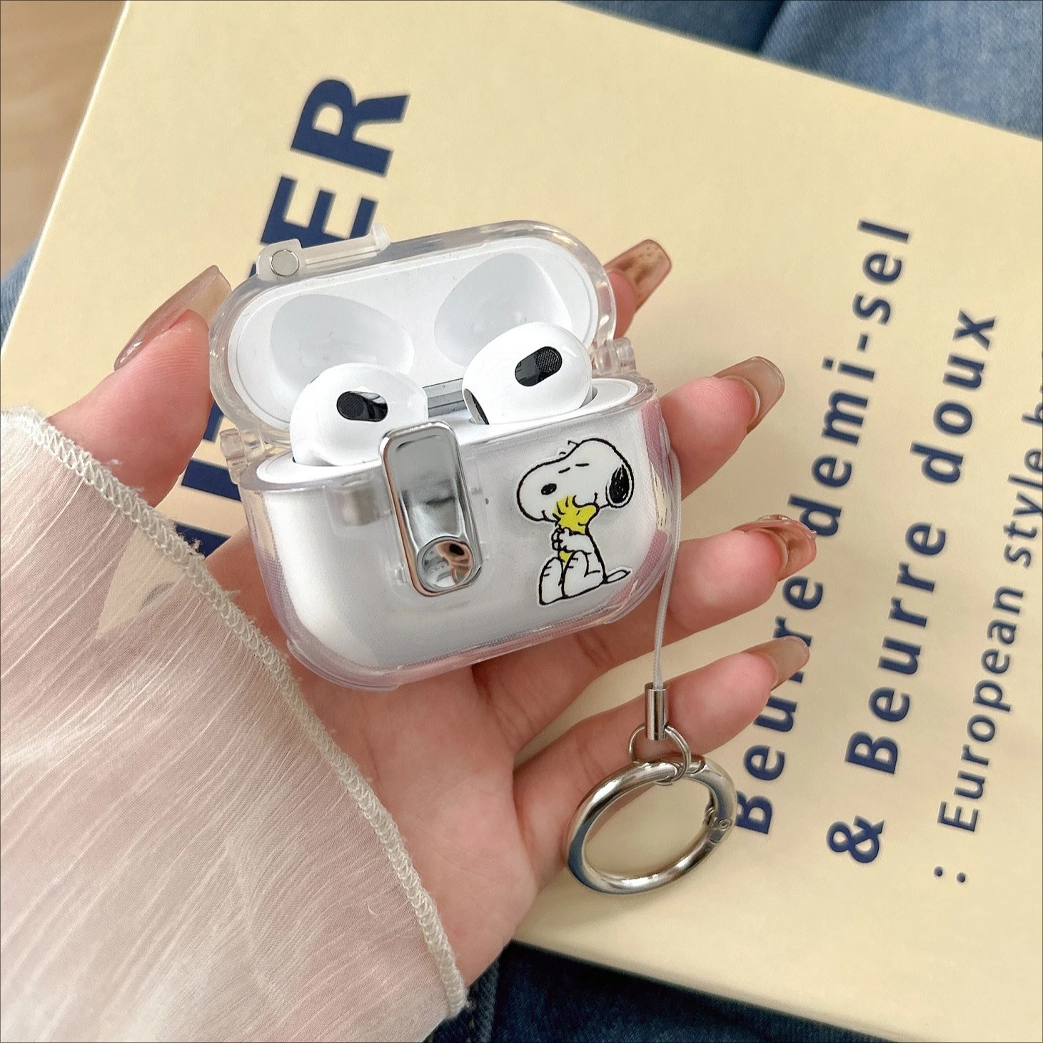 Cute Cartoon Snoopy Wireless Headset Protective Cover for AirPods 1 2 3 AirPods 4 and Pro2 Convenient To Carry To Prevent Loss