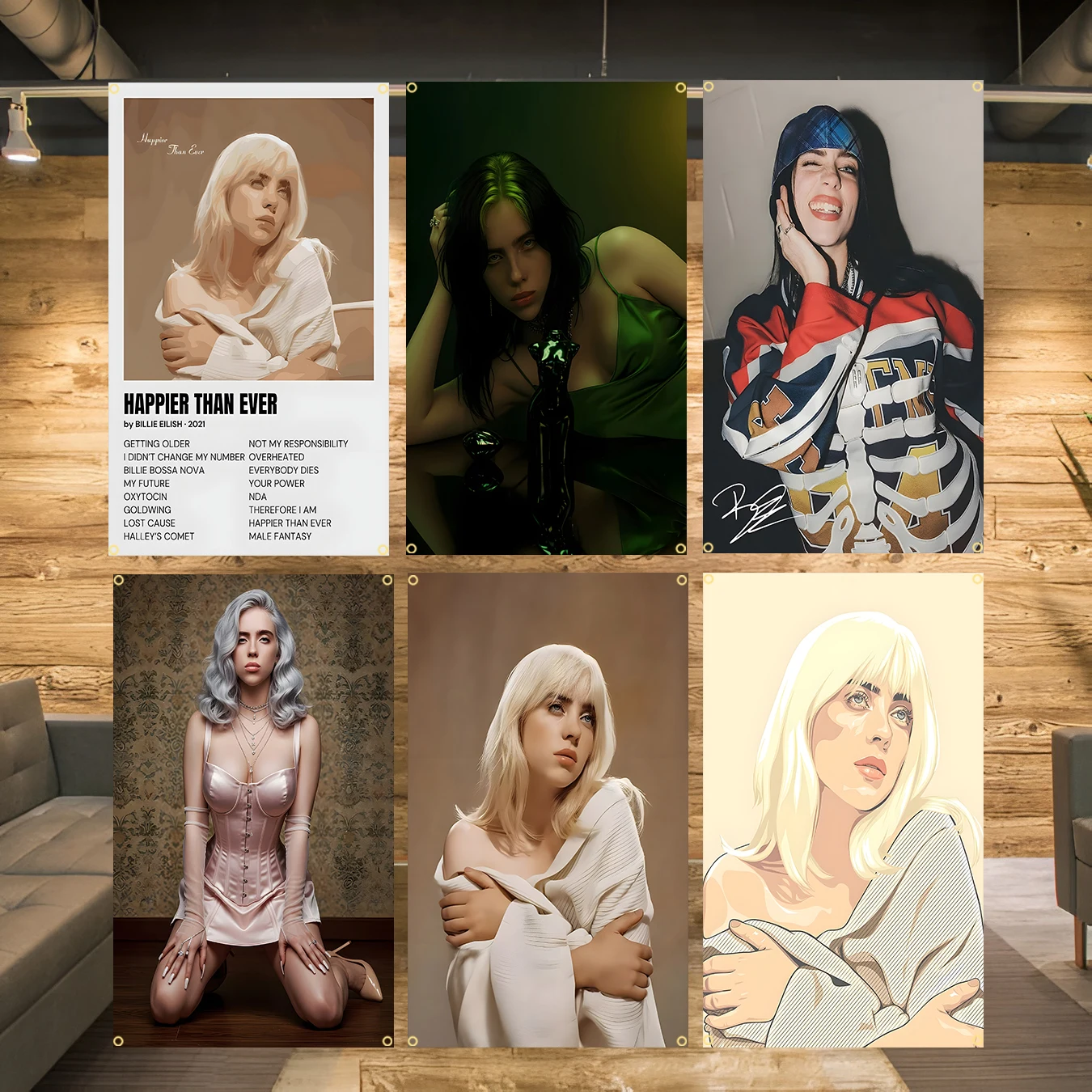 لافتة طباعة رقمية من البوليستر بطول 3 × 5 أقدام سعيدة من أي وقت مضى لتزيين نسيج جدار غرفة النوم