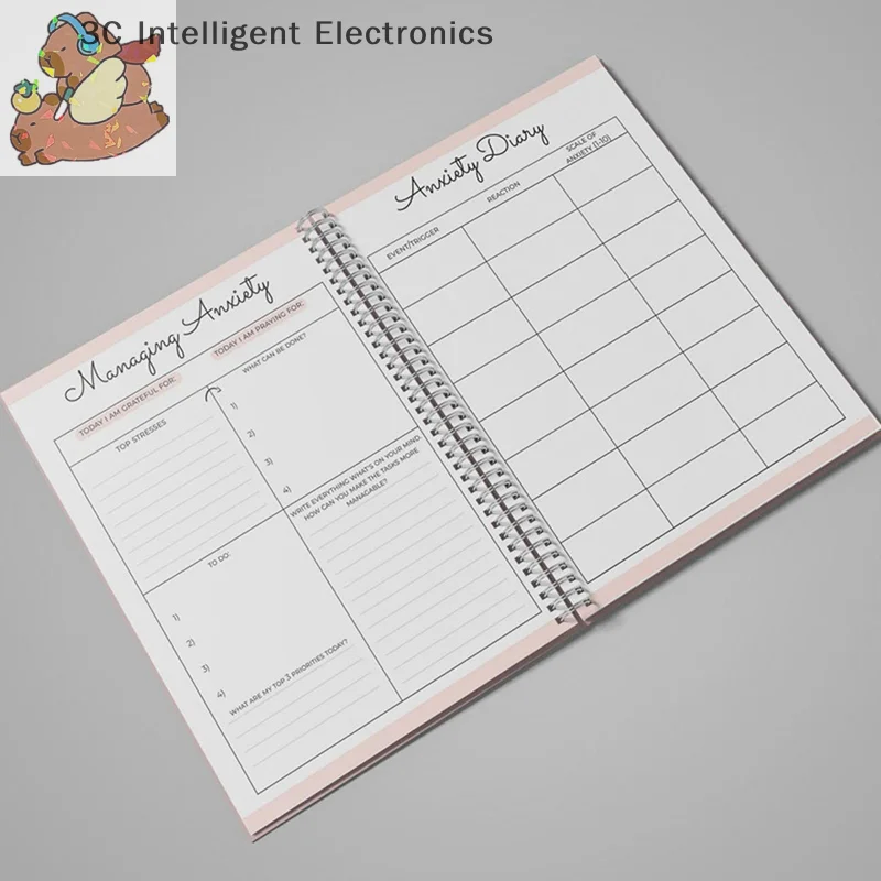 Mental Health Anxiety Planner Anxiety & Depression Therapy Worksheets Self Care Planner DBT Diary Mood Tracker Anxiety Journal