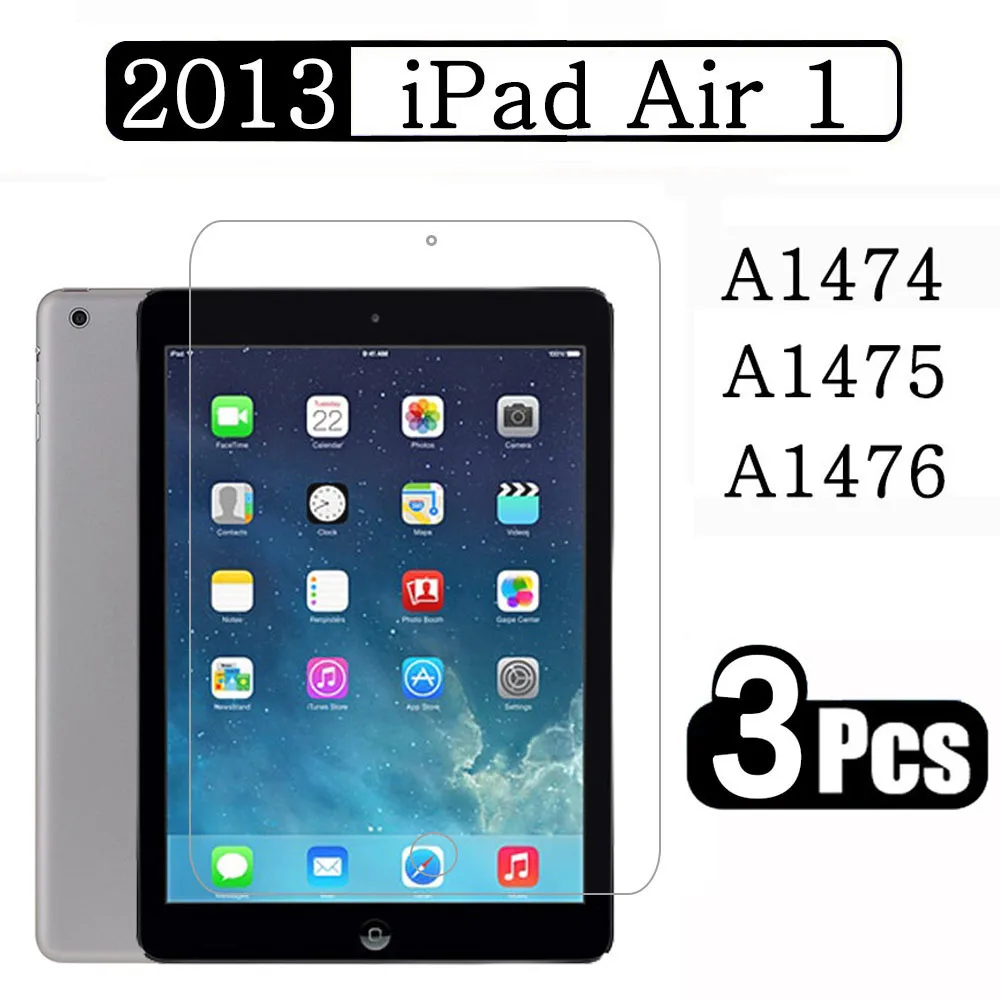 

(3 Packs) Tempered Glass For Apple iPad Air 1 2013 Air1 A1474 A1475 A1476 Anti-Scratch Tablet Screen Protector Film