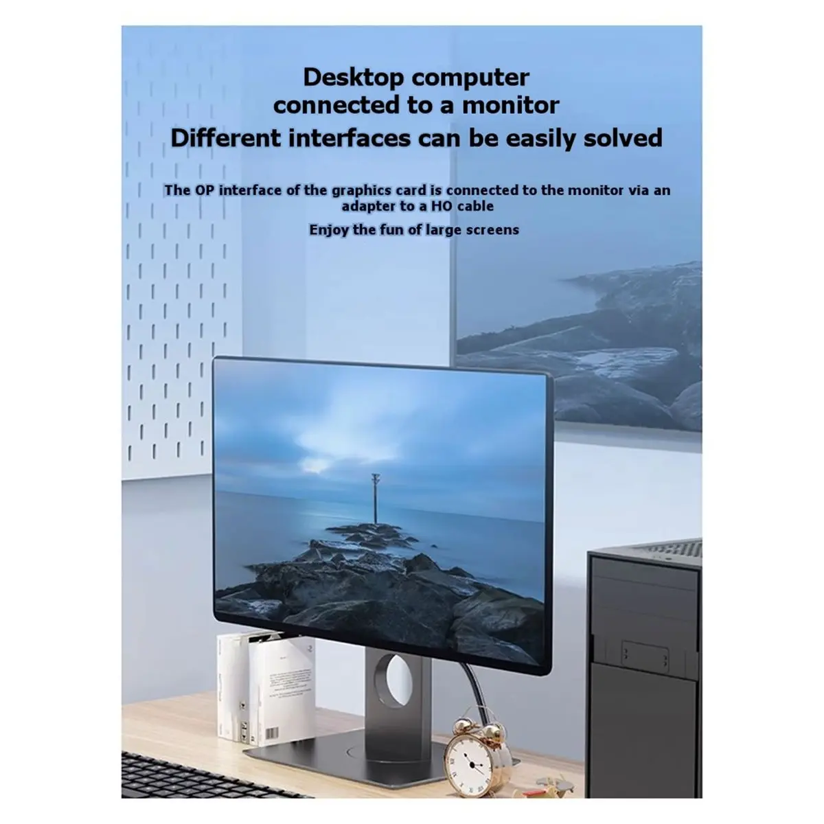 fine DP to HDMI-Compatible Female TV Adapter Cable for Display Screen Mirroring High-Definition 4K Computer Conversion Cable