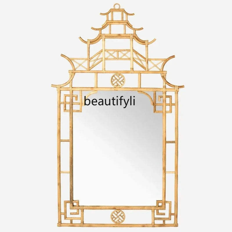 Special-Shaped Pagoda   New Chinese Architectural Element Style Decorative   Wall-Mounted Entrance Wall Hanging Mirror