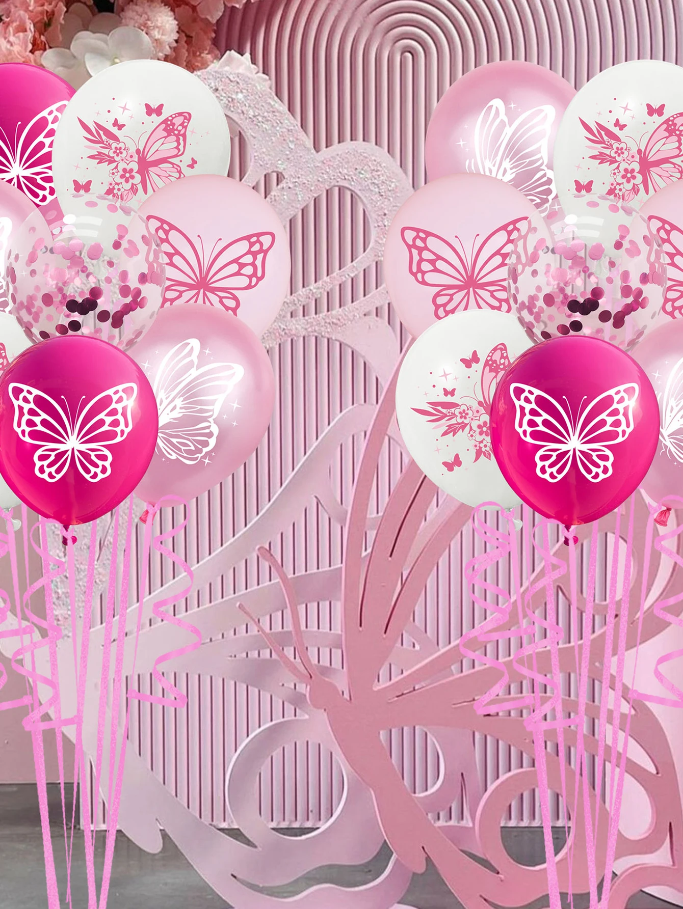 12pcs 12inch Pink Purple Butterfly Latex Balloons Butterfly Theme Party Wedding Birthday Party Decorations