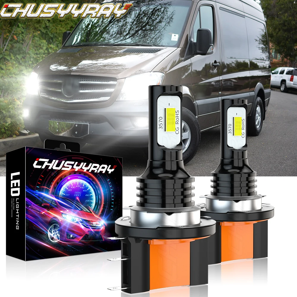 CHUSYYRAY Car lights 2x H15 led Headlight Kit High Beam DRL Compatible For Mercedes-Benz Sprinter 2500 2019-2020 car accsesories