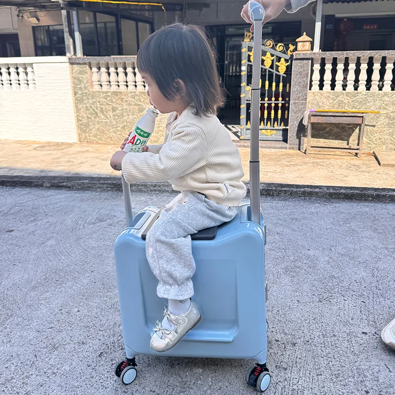 Suitcases on Wheels PC 20 Inch Kids Carry on Luggage Ride on Brake Wheels Travel Suitcase Hard Shell Suitcase Lightweight Safe