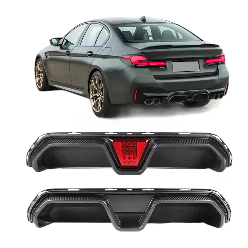 Dry Carbon Fiber Rear Bumper Lip Diffuser Spoiler For Bmw 5 Series F90 M5 2021 CS Style Bumper Guard