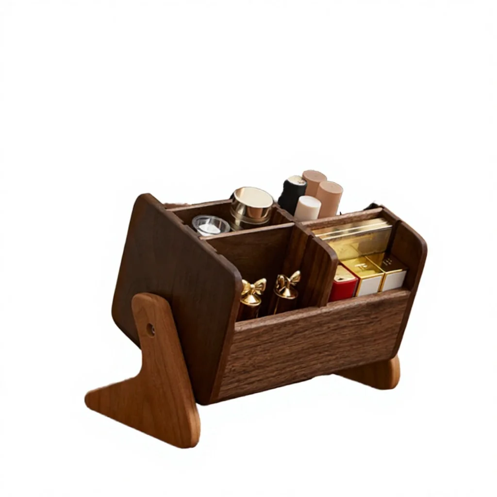 

*Wooden Rotatable Lipstick Organizer Desktop Makeup Storage Stand for Lipsticks Eyeshadows and Brushes