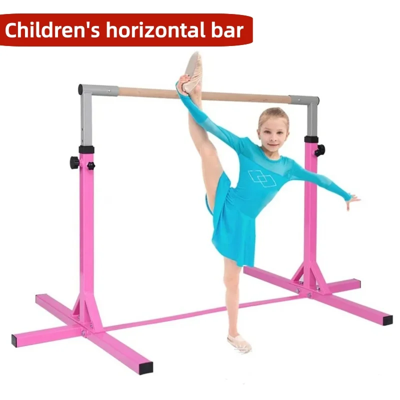 Gymnastics Bar for Kids 95-150cm Height Adjustable Kids Exercise Gymnastic Horizontal Bar Kids Indoor Gym Training Equipment
