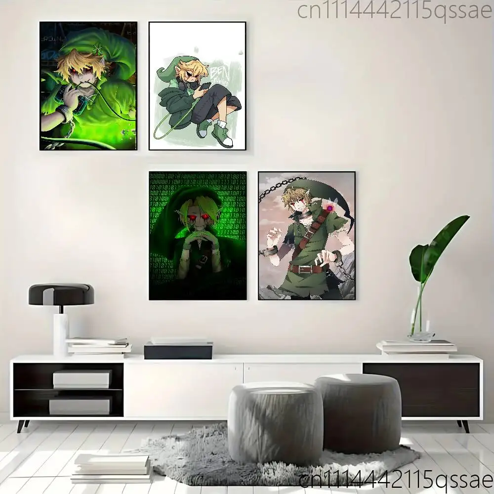 C-Creepypastas Ben drowned Poster Self-adhesive Art Waterproof Paper Sticker Coffee House Bar Room Wall Decor