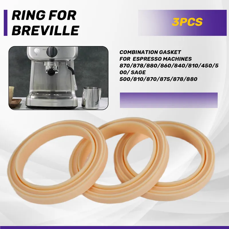 حلقة بخار من السيليكون مقاس 54 مم، 3 عبوات من حشية رأس المجموعة لآلة الإسبريسو 878/870/860/840/810/500/450/ المريمية 500/870-A09G