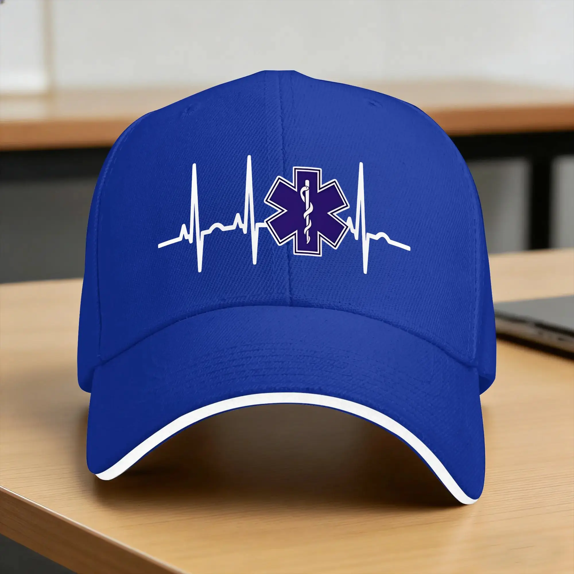Heartbeat Nurse Paramedic EMT Doctor Baseball Cap Tennis Skate Wholesale Trucker Hat Unisex-Teens Vintage Custom Baseball Caps