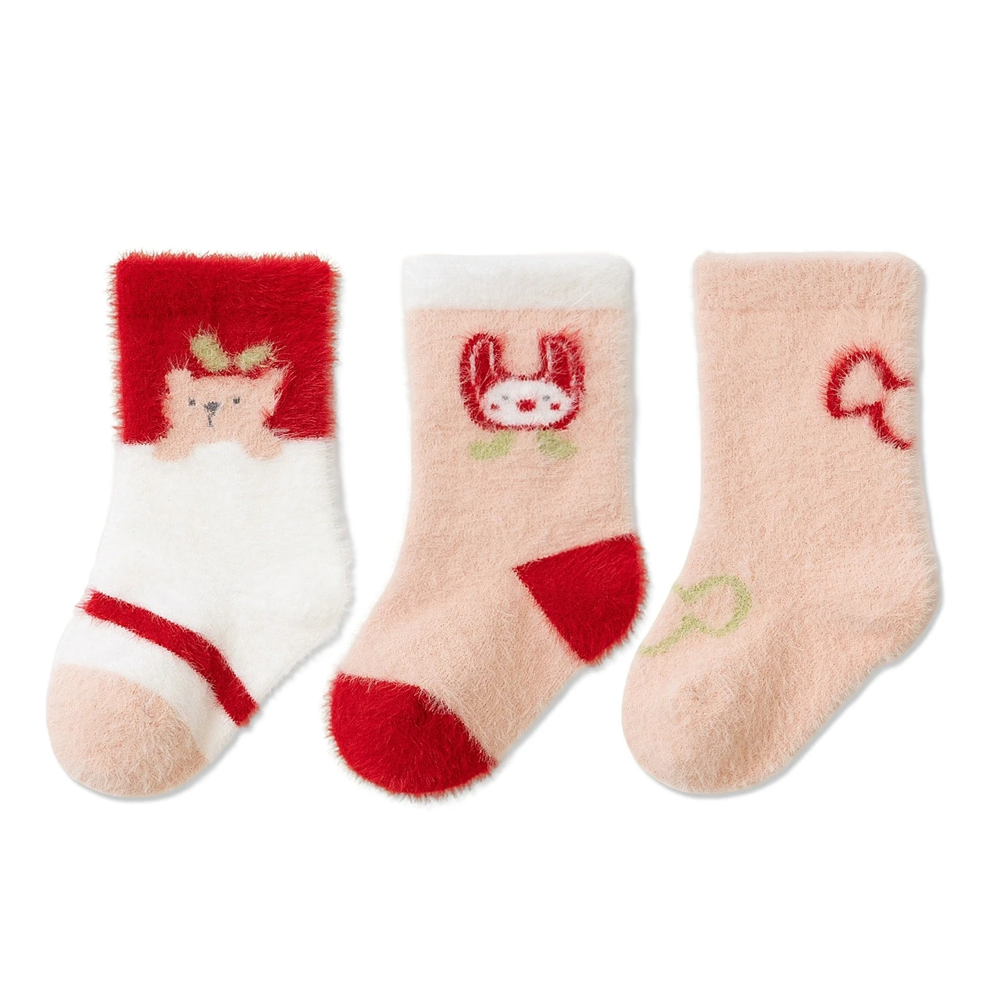 

3 Pairs Cartoon New Boys' and Girls' Baby Socks Autumn Winter Thickened Warm Socks 0-5Y