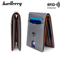 Fashion Rfid Blocking Men Wallet Credit Card Holder Pu Leather Money Clips for Men