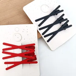 3Pcs 6cm Accessories Sweet Cool Barrettes Frosting Clamp Women Girls Candy Geometric Pattern Cross X-shaped Duckbill Hair Clips