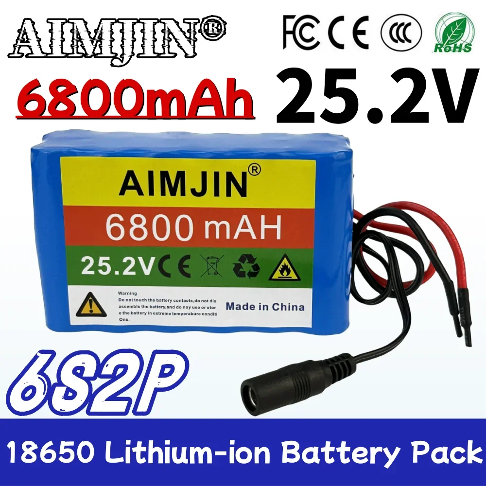 

25.2V 6800mAh Rechargeable Lithium Battery Pack 18650 6S2P , Suitable for Power Supply of Electric Toys, Electronic Products etc