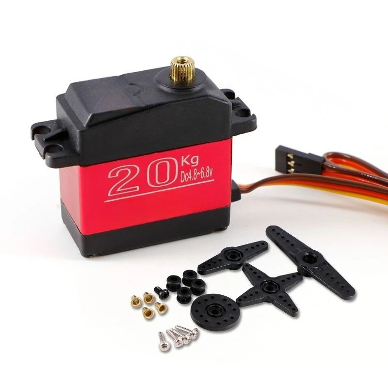 20Kg single-axis high-torque steering gear metal digital anti-burn large-twist climbing car model robot robotic arm
