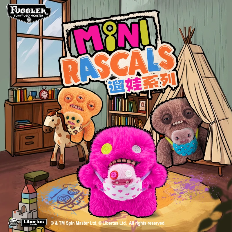 Fuggler Soft Plush Doll Mini Rascals Series Cartoon Ugly Kawaii Teeth Monster Funny Original Box Children Toy Christmas Gifts