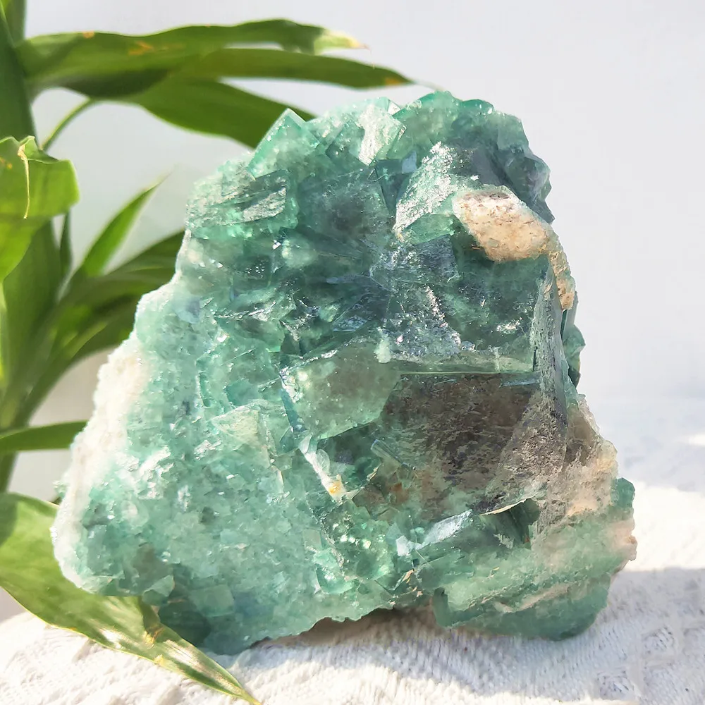 805g Crystal Quartz Apophyllite Natural Raw Green Fluorite Specimen Rough Gemstone Mineral Samples Healing Home