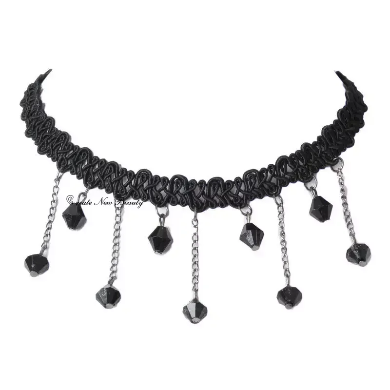 6-piece Set Korean Velvet Choker Necklace for Women Vintage Sexy Lace Necklace with Pendant Gothic Girl Neck Jewelry Accessories