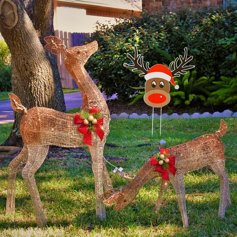 

5Pcs Christmas Yard Signs Lawn Stakes Santa Garden Colorful Decoration Sturdy Outdoor Xmas Holiday Yard Stake Display