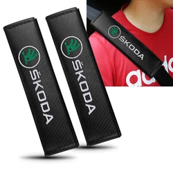 2pcs Car Seat Belt Cover Shoulder Protector Pad Auto Accessories For Skoda S Fabia Rapid Superb Octavia A5 a7 2 Kodiaq Scala VRS