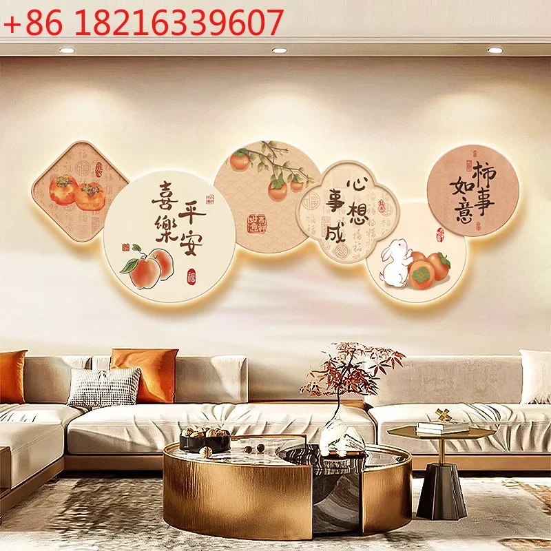 The living room decorative painting has a high sense of luminous ambient light, which means good sofa background wall