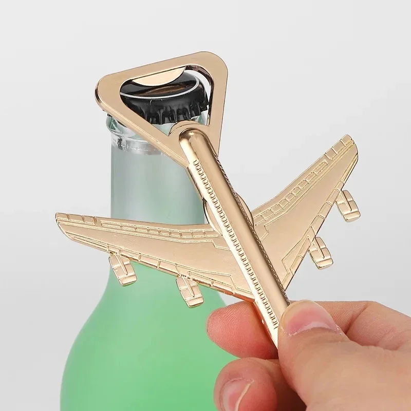 1pc Golden Plane Metal Bottle Opener Funny Airplane Package Beer Opener Gifts Creative Wedding Favors For Guests Cool Gifts