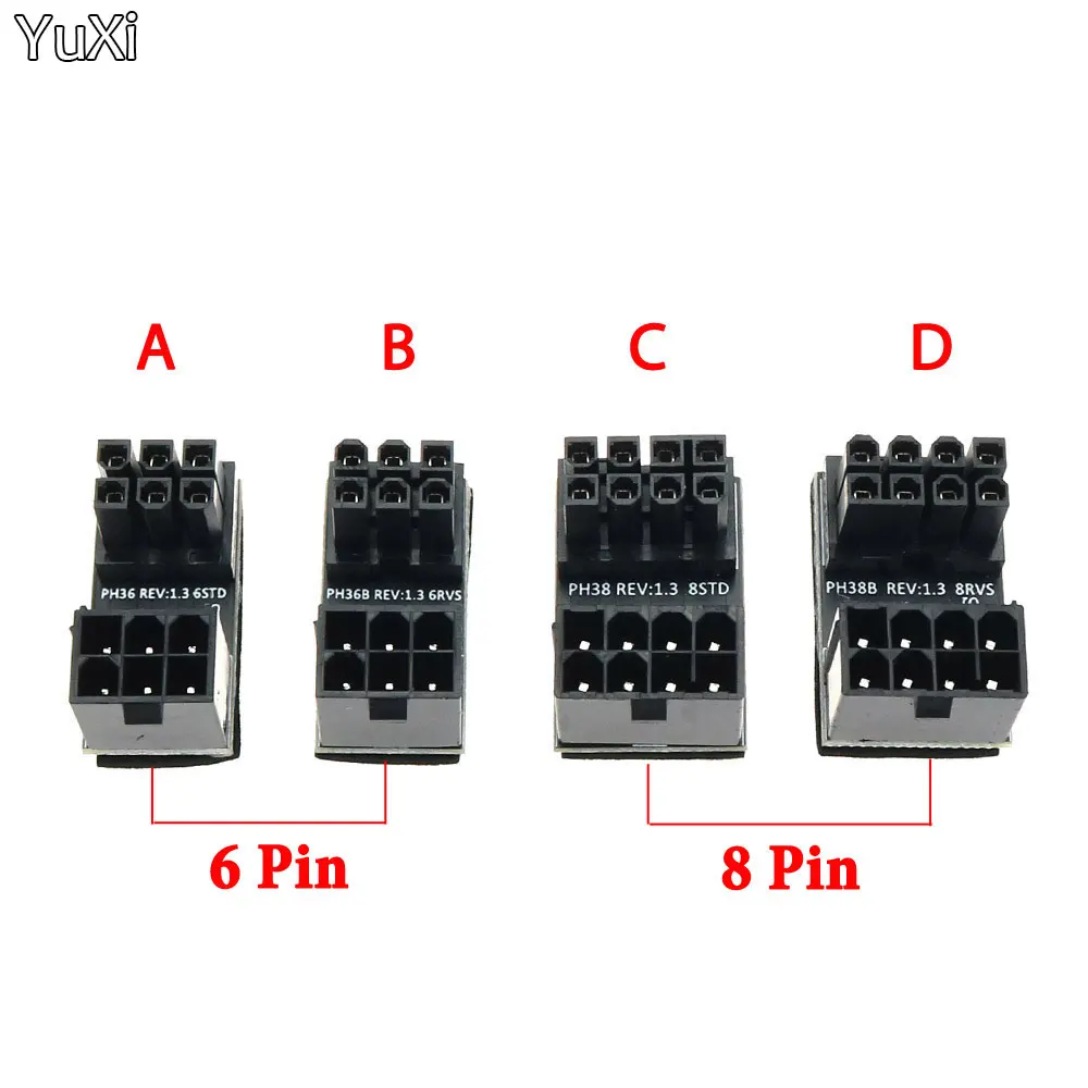 

ATX 6pin 8pin Male 180 Degree Angled to 6pin/8Pin Female Power Adapter For Desktops Graphics Card Port Connector