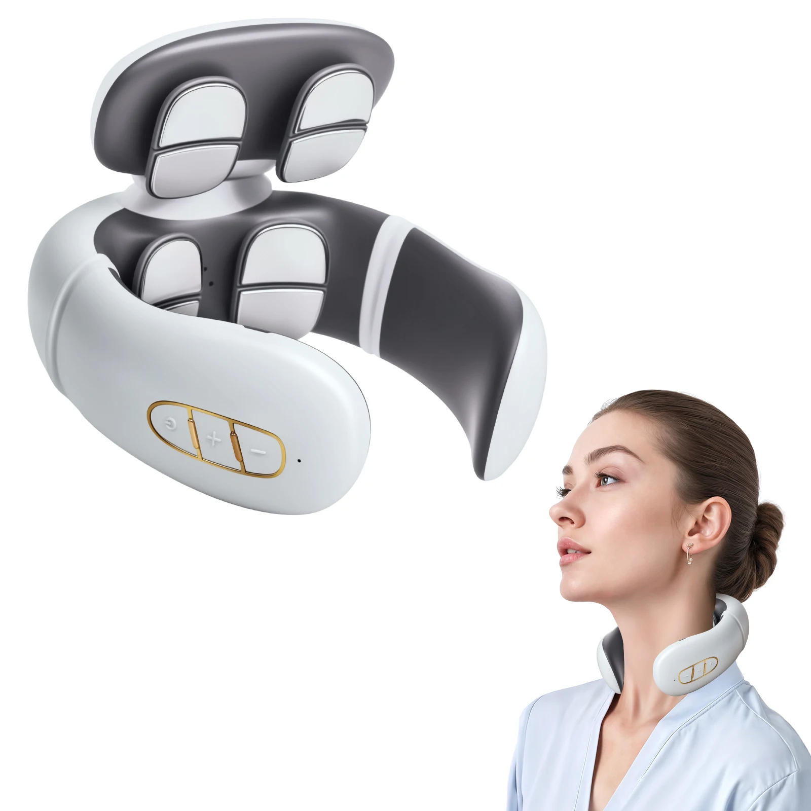 

Neck and Shoulder Massager with Heat - Shiatsu Deep Tissue Massage, 3D Kneading, Adjustable Intensity for Pain Relief, Portable
