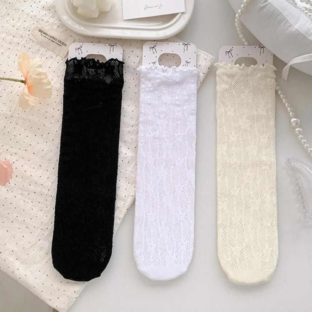 

New Lolita Leg Covers Lace Breathable Pile Sock Mesh Ballet Style Compression Socks Princess