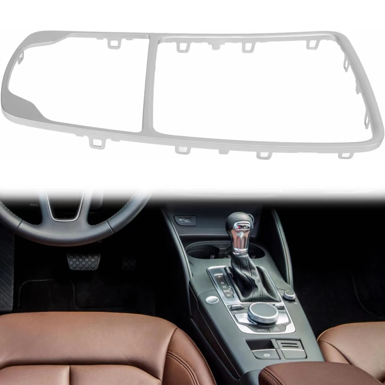 

Center Console Gear Shift Panel Cover Surround Trim for 2013-2020 Audi A3 S3 RS3 Interior Frame Front Chrome ABS 8V0864260B3Q7