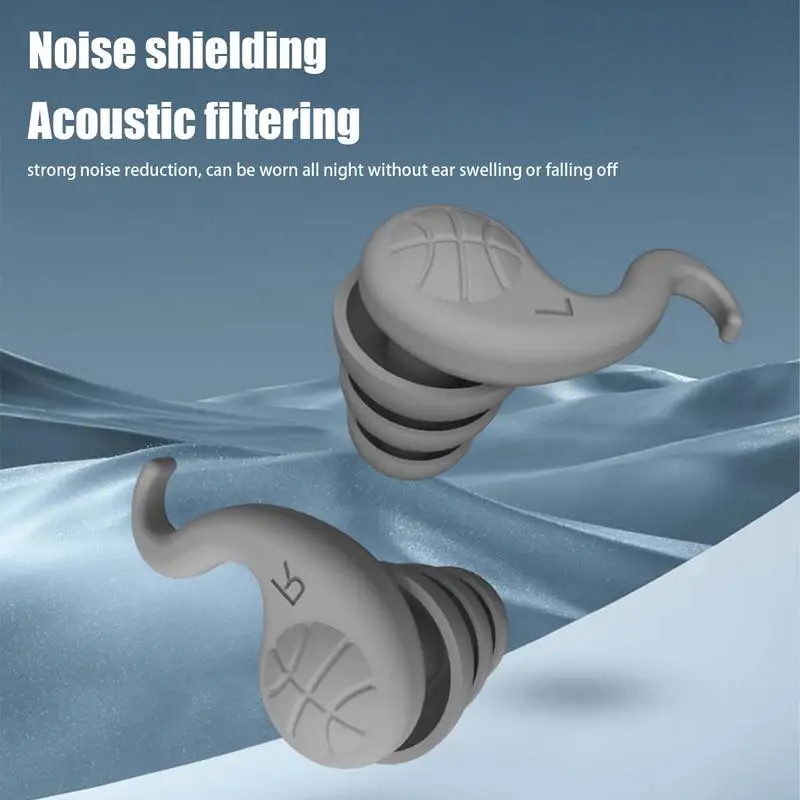 2 PCS Ear Plugs for Sleeping Noise Cancelling Reusable Silicone Earplugs Waterproof Noise Reduction for Sleeping Swimming