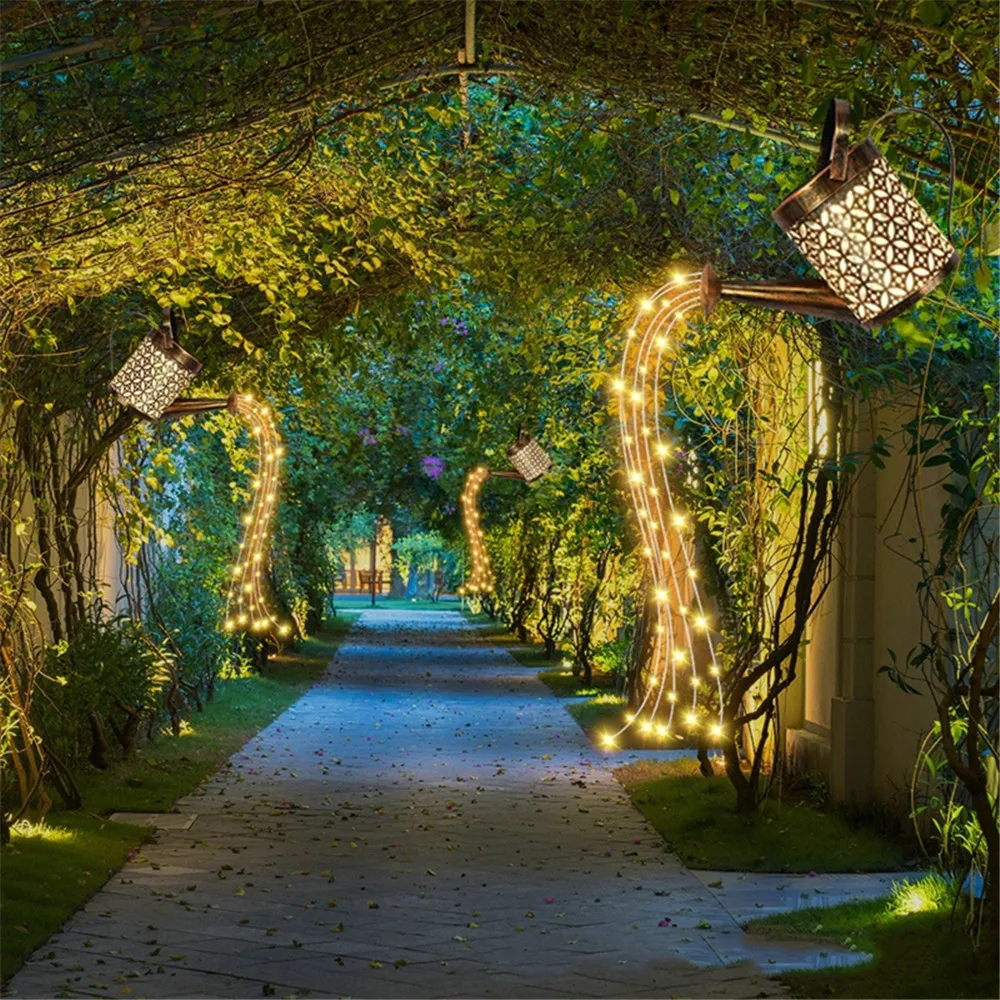 Hangende gieterlamp op zonne-energie - LED waterdichte buitenlantaarn voor villapad, gazon- en tuindecoratie