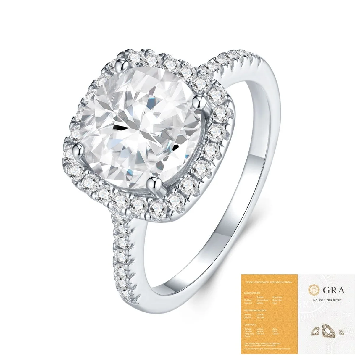 2ct Cushion Cut Moissanite Engagement Ring for Women S925 Silver Wedding Band Bride Promise Ring Fine Jewelry with GRA LUNYIZUAN
