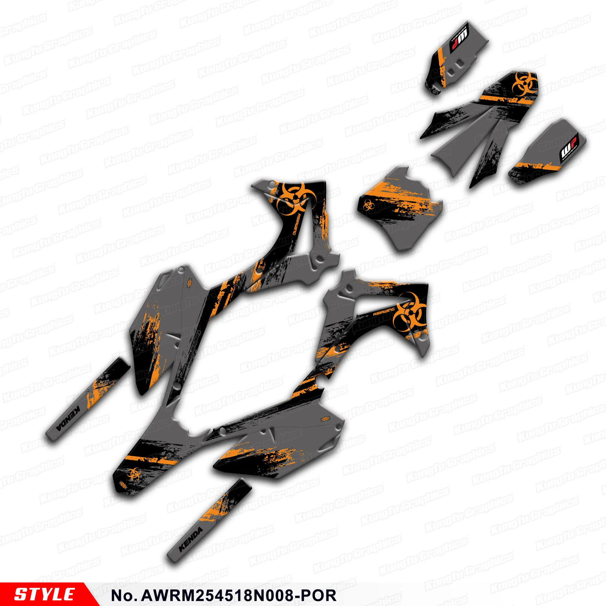 JY RACING Custom Graphics Sheet Vinyl Sticker for Asiawing RM250 RM450 RM 250 RM 450 18 19 20 21 22 23 24, AWRM254518N008-POR