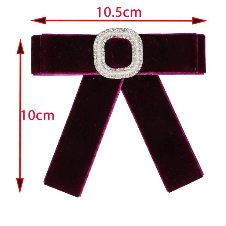 Vintage Fliege Samt Damen Perle Strass Quaste Brosche Chic Mädchen Eleganter Schmuck Weiße Hemden Kragen Pin Mädchen Krawatte Geschenk – Detail 9