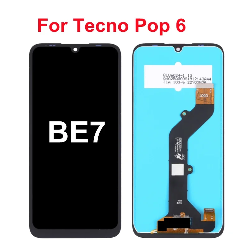 6.1inch For Tecno POP 6 LCD Display Touch Screen Assembly Digitizer For Tecno POP6 BE7 LCD Display Repair Parts