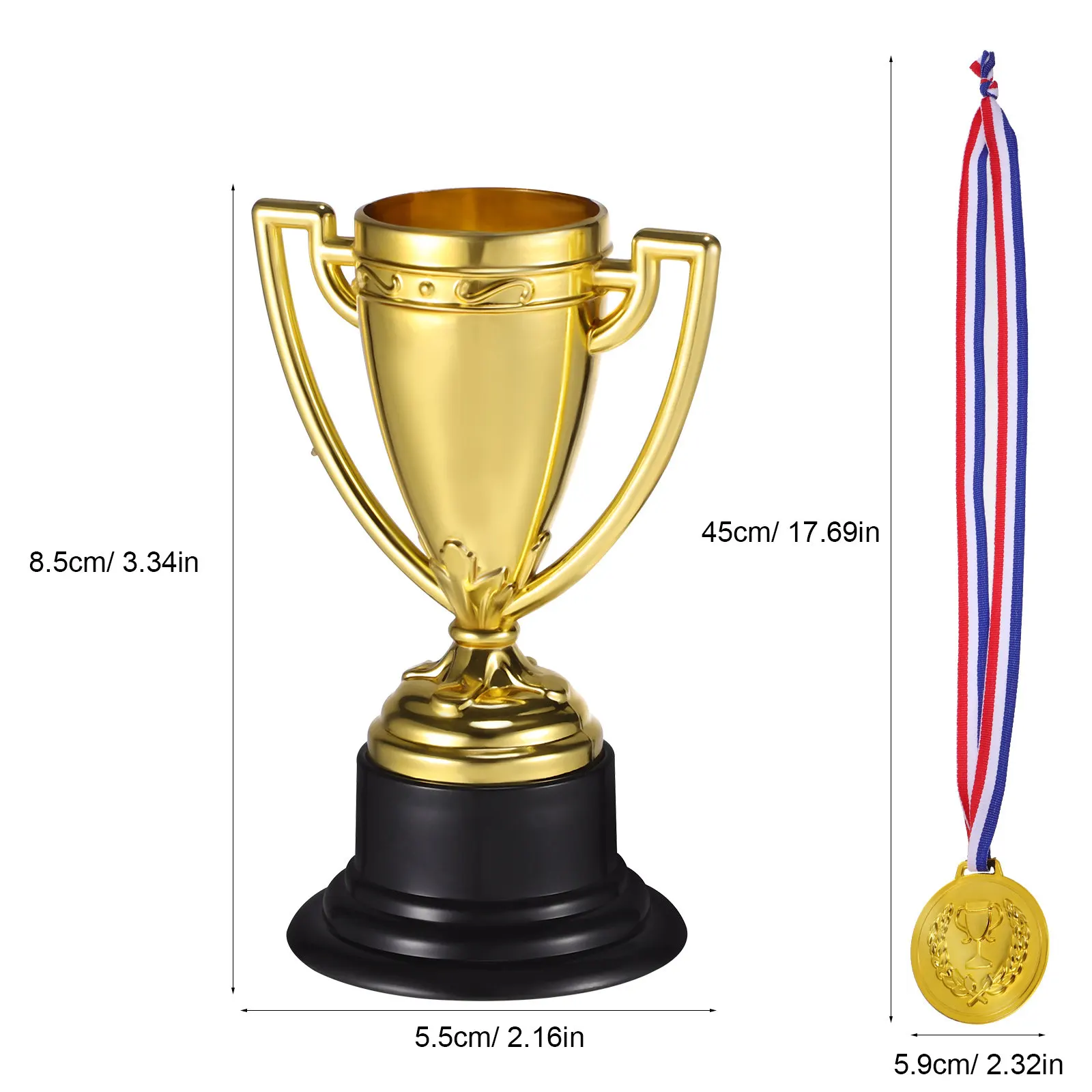 24Sets Mini Trophy Cups and Medals for Adults Funny Soccer Football Volleyball Bowling Sports Awards Decorative Encouragement