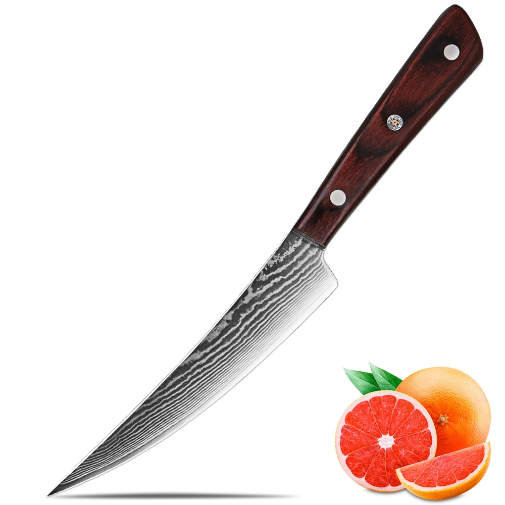 XITUO Damascus Steel Pro Boning Fillet Knife Sharp Japanese Fish Knife with Full Tang Ergonomic Handle for Meat Cutting Trimming