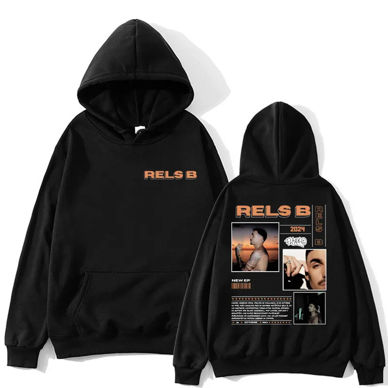 Rapper Rels B Flakk Smile Print Hoodie Men Women Vintage Hip Hop Gothic Sweatshirt Casual Fleece Trendy Pullover Male Streetwear