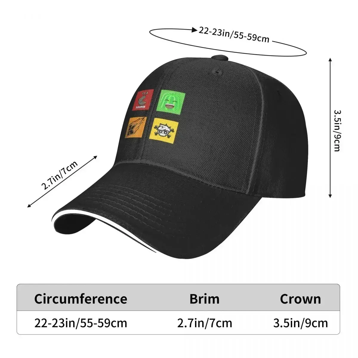 Slogo, Jelly, Crainer And Kwebbelkop Cap Fashion Casual Baseball Caps Adjustable Hat Hip Hop Summer Unisex Baseball Hats