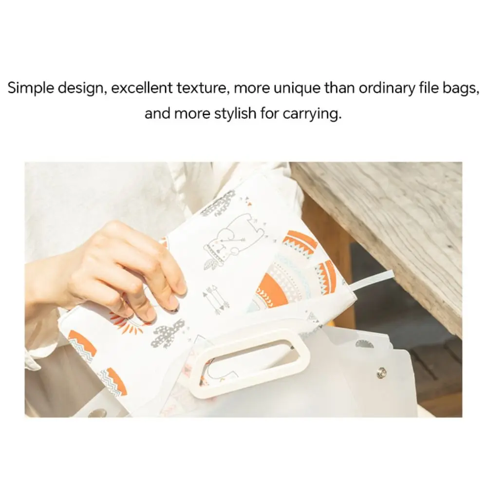 Creative Snap Button A4 File Folder Portable Large-capacity File Bag Waterproof Bill Package School Office
