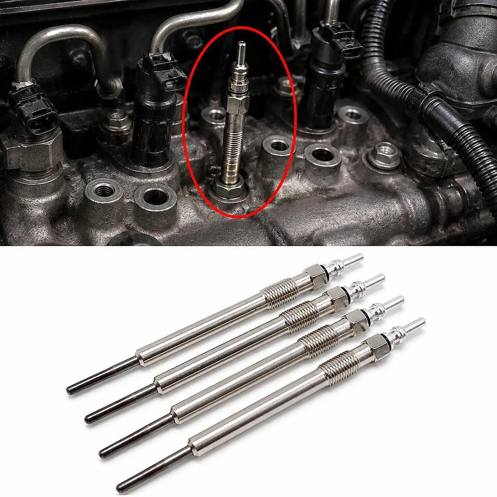 4 Pieces Glow Plugs Spare Part Sturdy Professional Accessory Metal Repair Parts Replaces for T60 2.8L Diesel